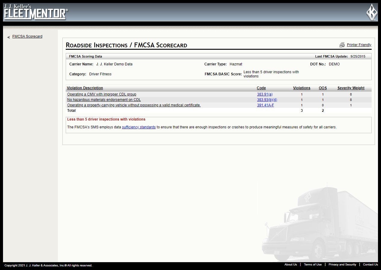 FleetMentor BASIC Violations page 2