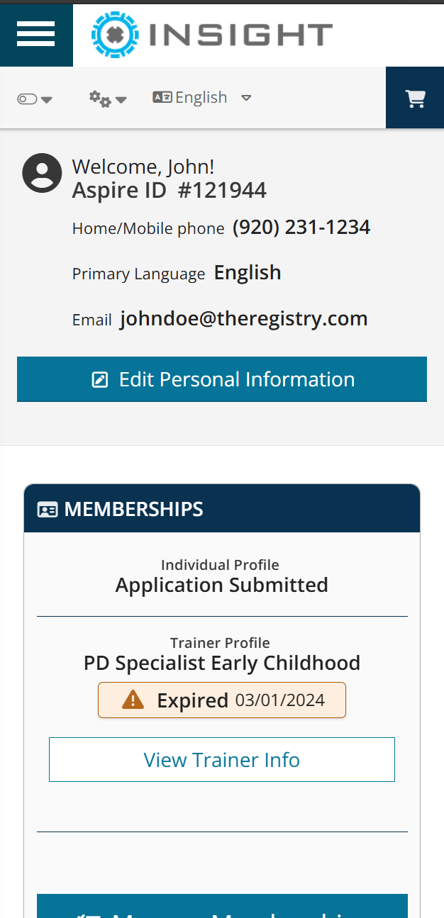 Registry v7 mobile profile