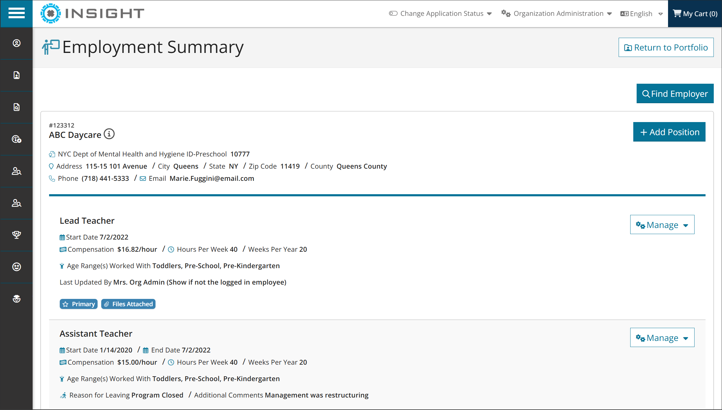 Registry v7 employment