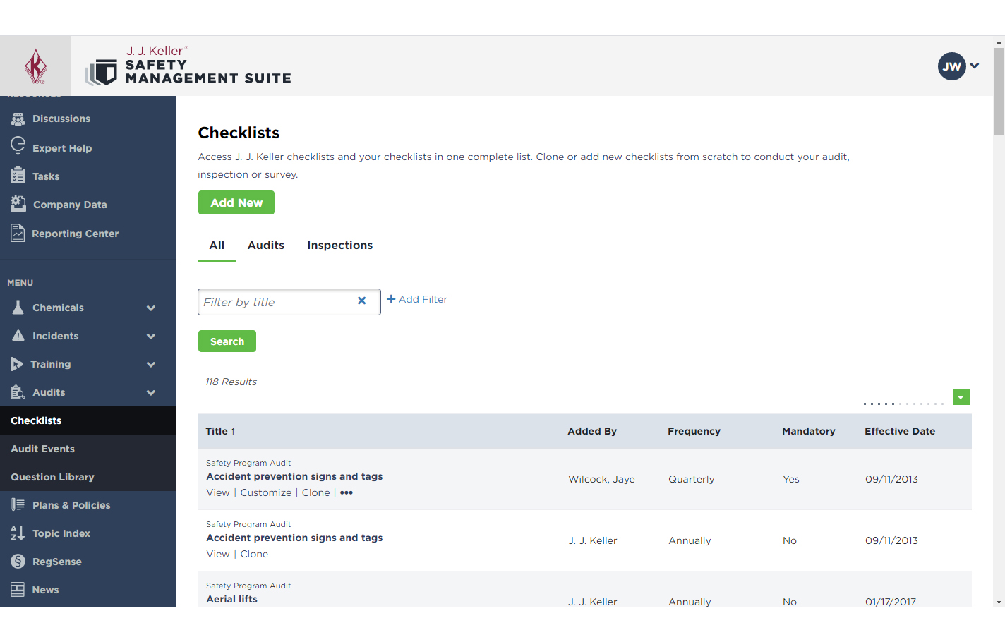 Monitoring Checklist