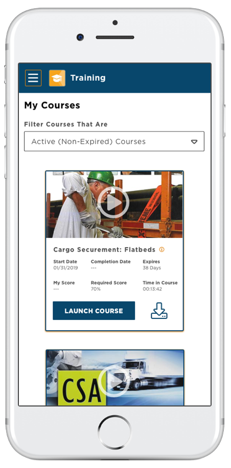 Student Training Portal Course List