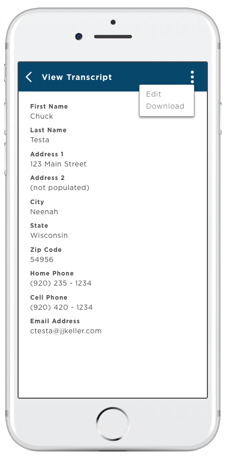Student Training Portal Transcript
