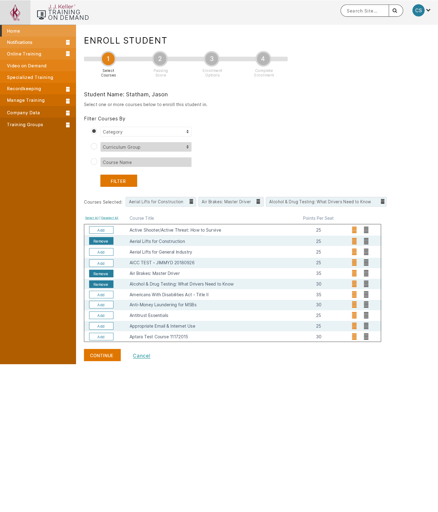 Training on Demand Enrollment